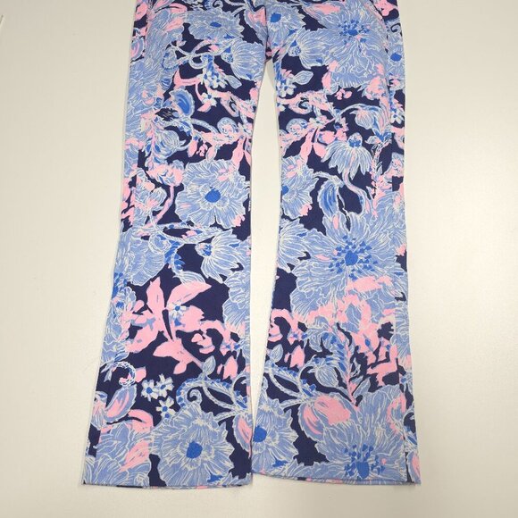 Lilly Pulitzer Kelly Highrise Crop Flare in Bright Navy Amore Please Size 4 - Picture 8 of 13